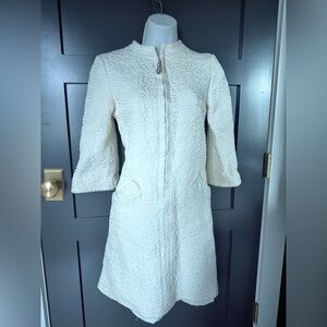 Vintage 60’s Saks Fifth Avenue Quilted Ivory Dressing‎ Gown. Sz XS